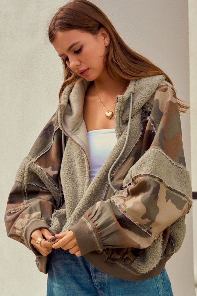 Winthrop Camo Hooded Sherpa Jacket - Westly