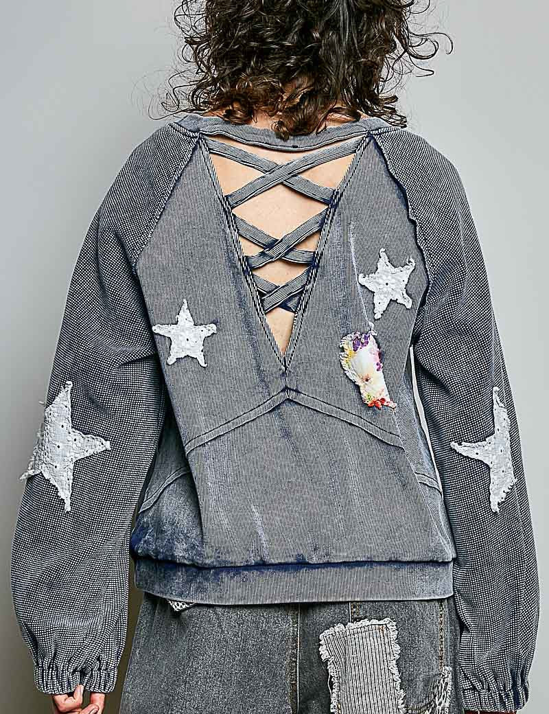 Wishmaker Oversized Patchwork Pullover - Westly