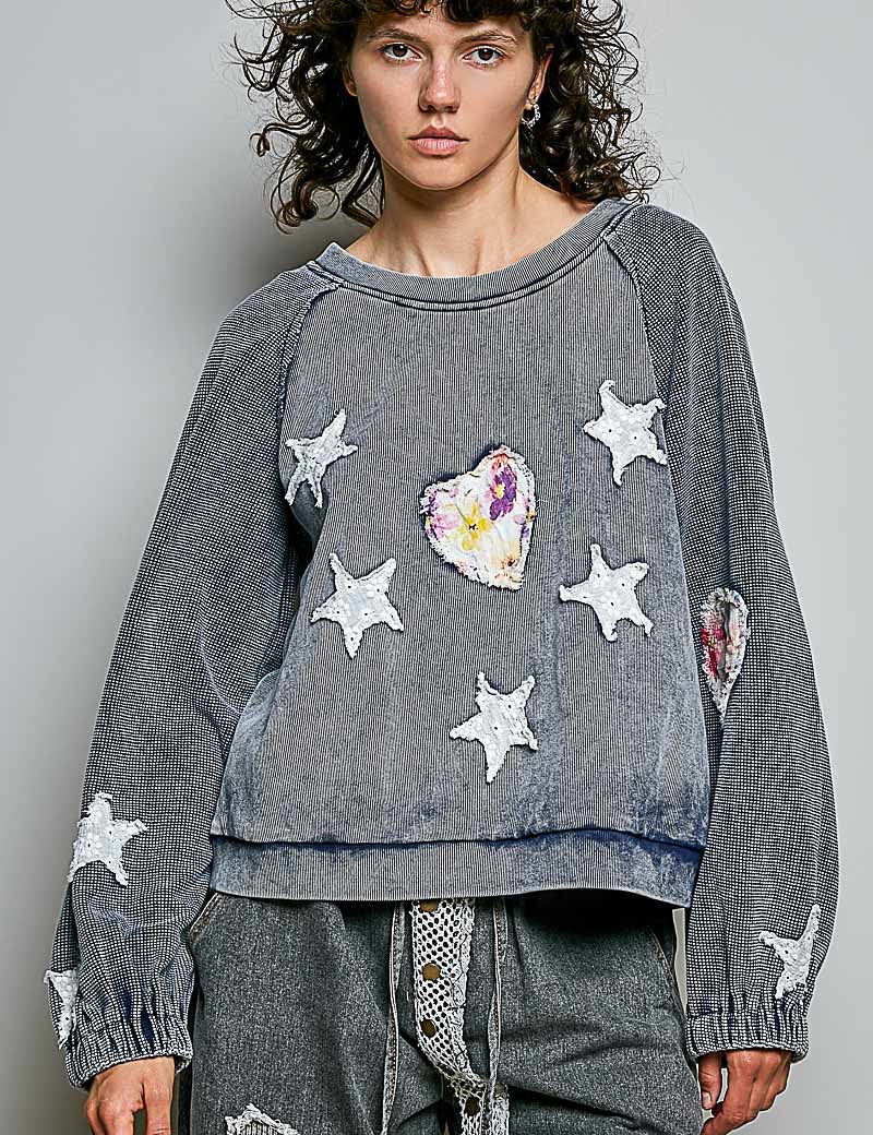Wishmaker Oversized Patchwork Pullover - Westly