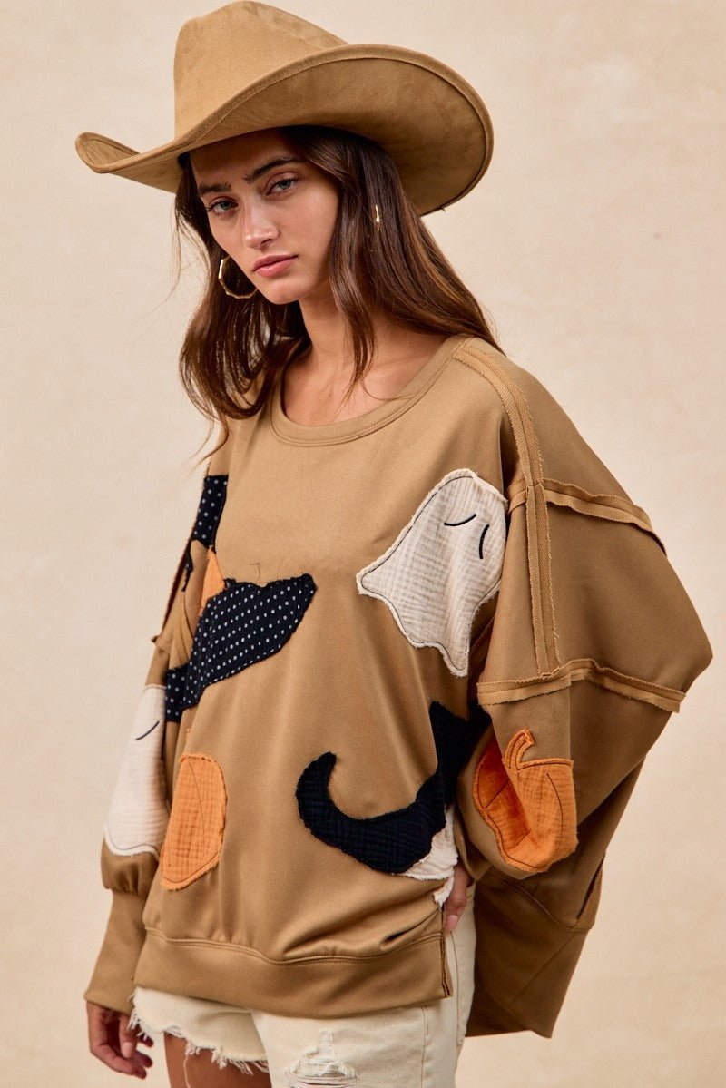 Witch Please Patchwork French Terry Pullover - Westly