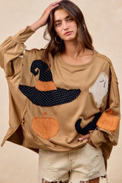 Witch Please Patchwork French Terry Pullover - Westly