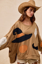Witch Please Patchwork French Terry Pullover - Westly