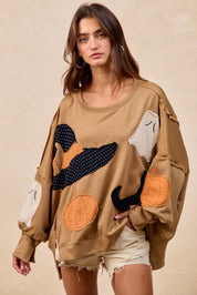 Witch Please Patchwork French Terry Pullover - Westly