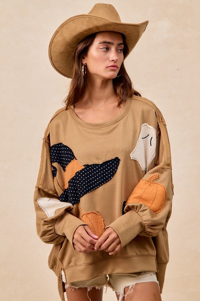 Witch Please Patchwork French Terry Pullover - Westly