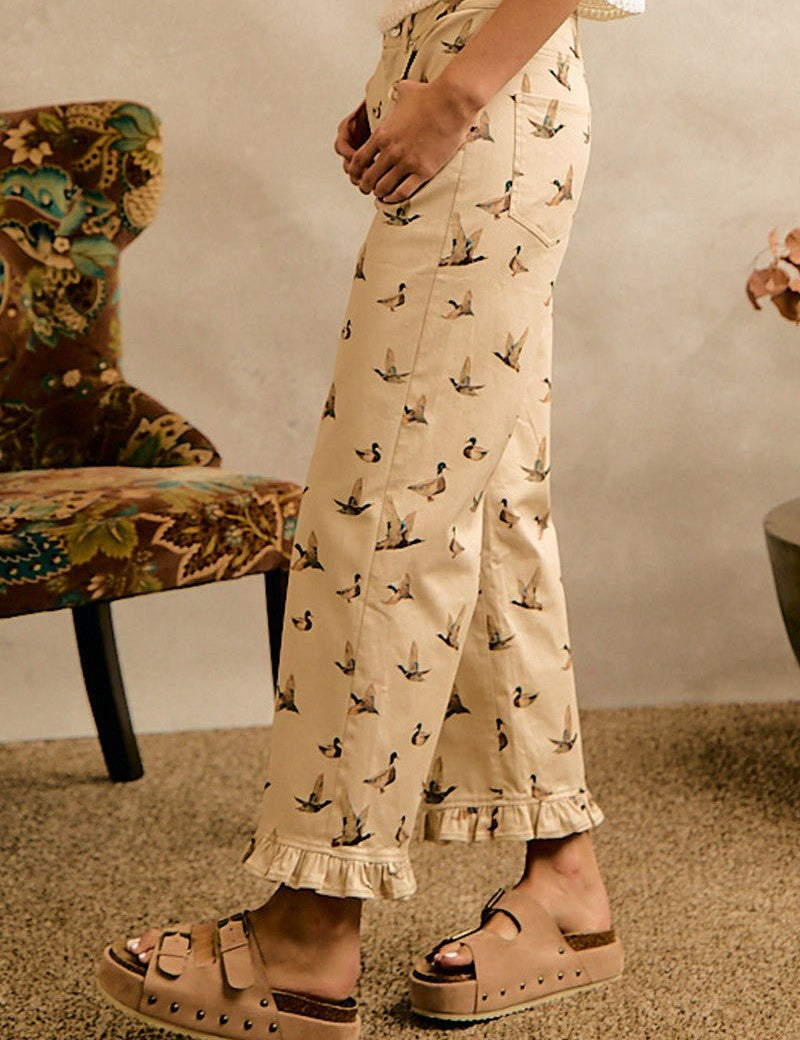 Wood Duck Ruffle Hem Pants - Westly