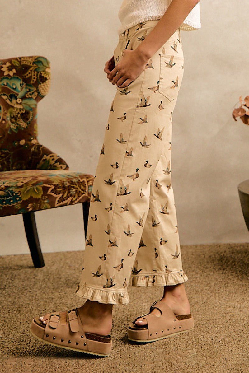 Wood Duck Ruffle Hem Pants - Westly