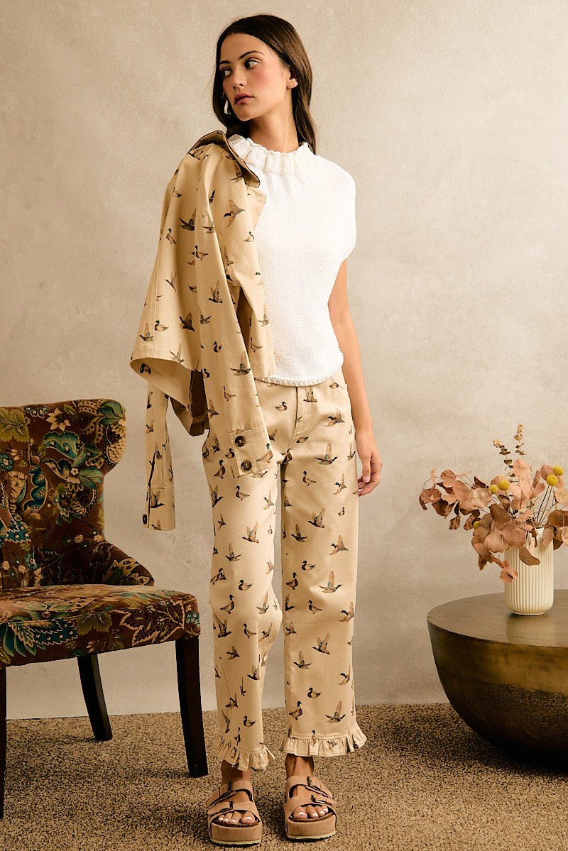 Wood Duck Ruffle Hem Pants - Westly