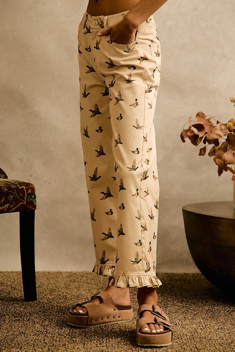 Wood Duck Ruffle Hem Pants - Westly