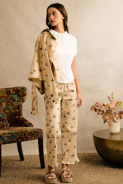 Wood Duck Ruffle Hem Pants - Beige
