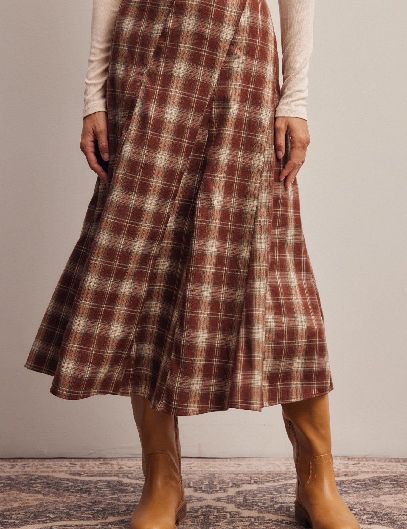 Woodbridge Plaid Midi Skirt - Westly