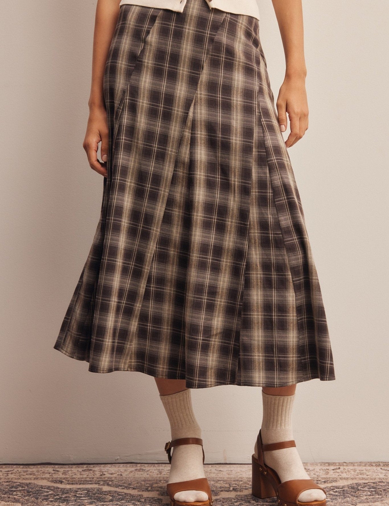 Woodbridge Plaid Midi Skirt - Westly