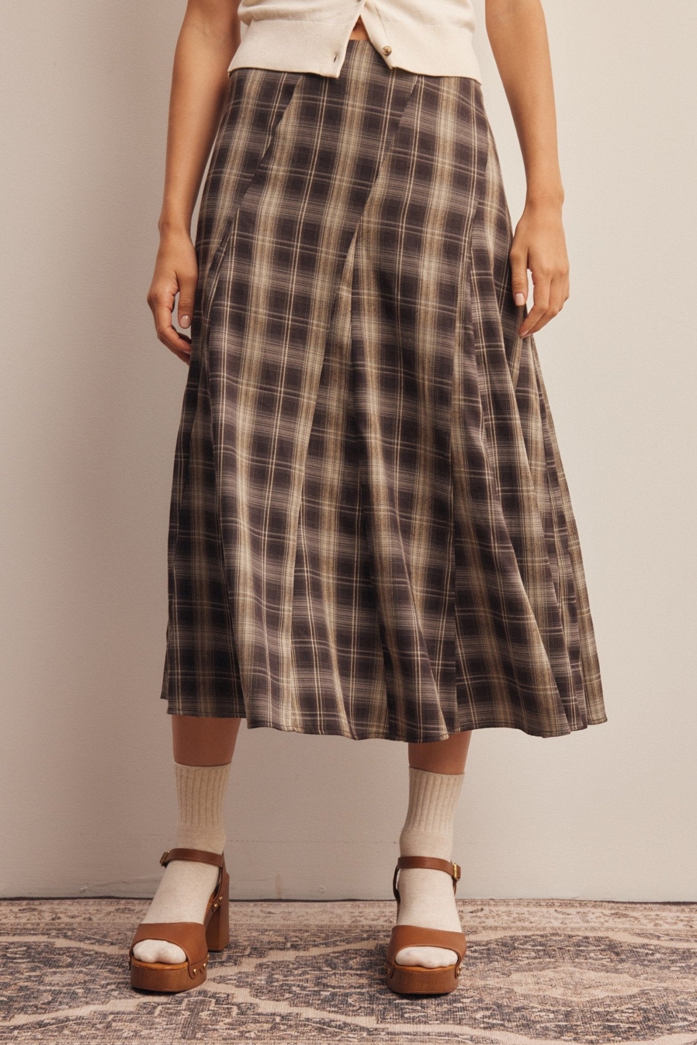 Woodbridge Plaid Midi Skirt - Westly