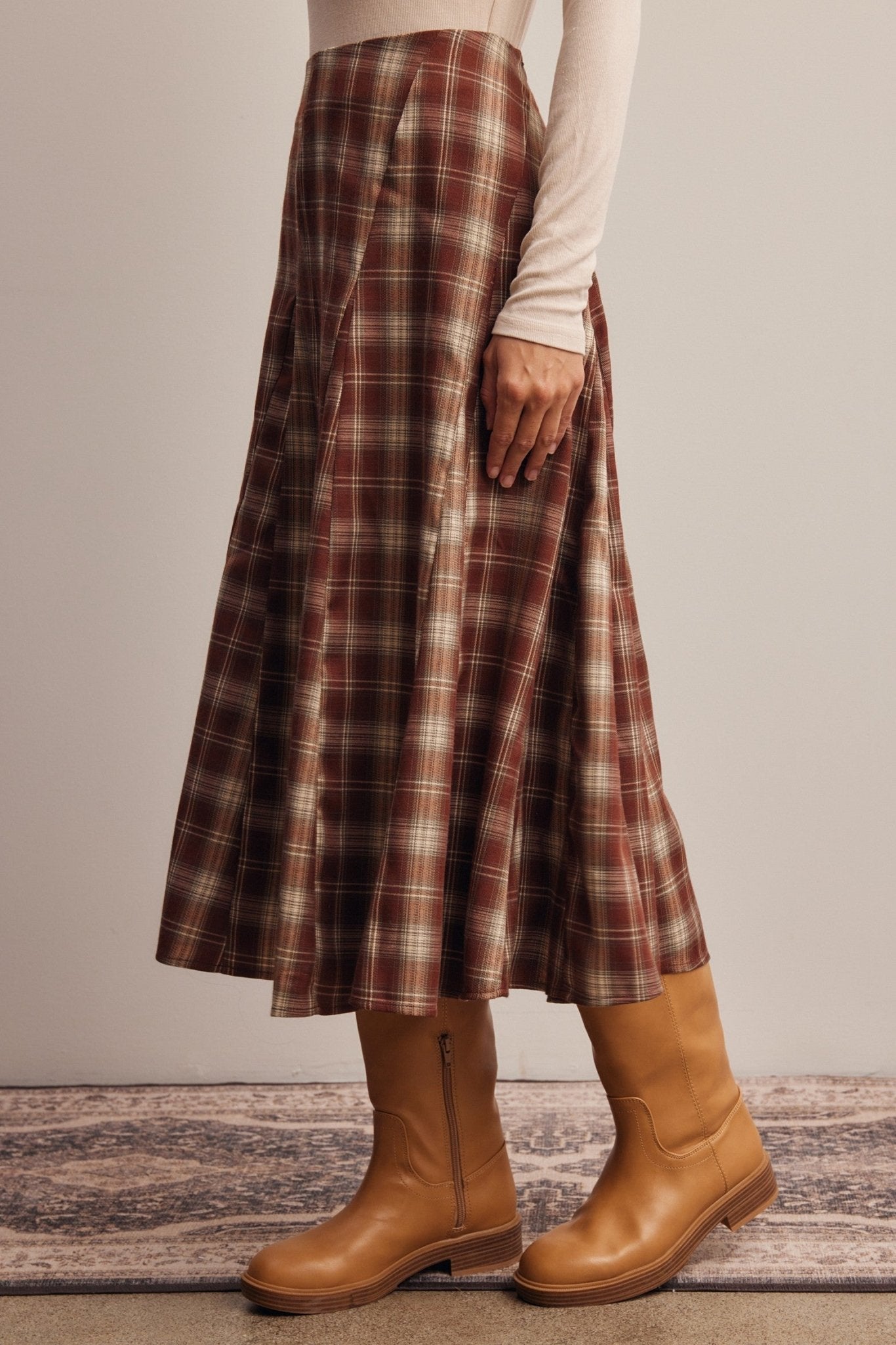 Woodbridge Plaid Midi Skirt - Westly