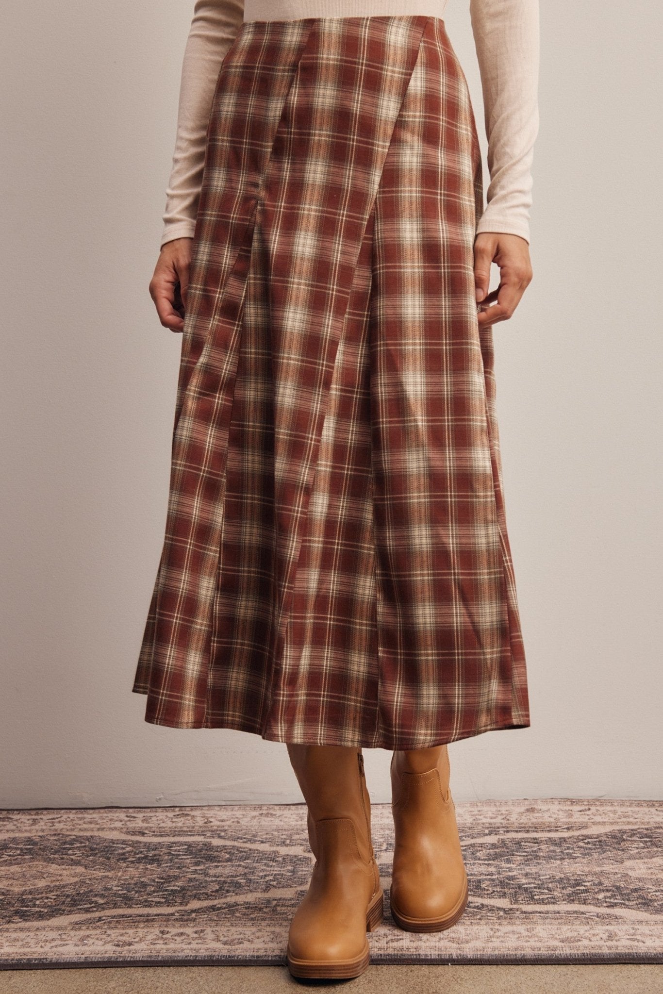 Woodbridge Plaid Midi Skirt - Westly