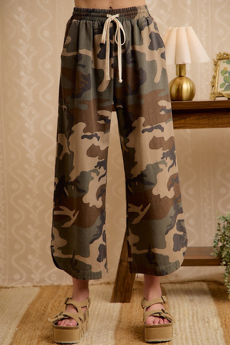 Woodland Curve Camo Drawstring Pants in Camouflage - product photo 1
