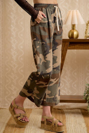Woodland Curve Camo Drawstring Pants in Camouflage - product photo 3