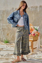 Woodland Ruffle Denim Bloomer Pants in Camouflage - product photo 2