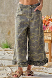 Woodland Ruffle Denim Bloomer Pants in Camouflage - product photo 3