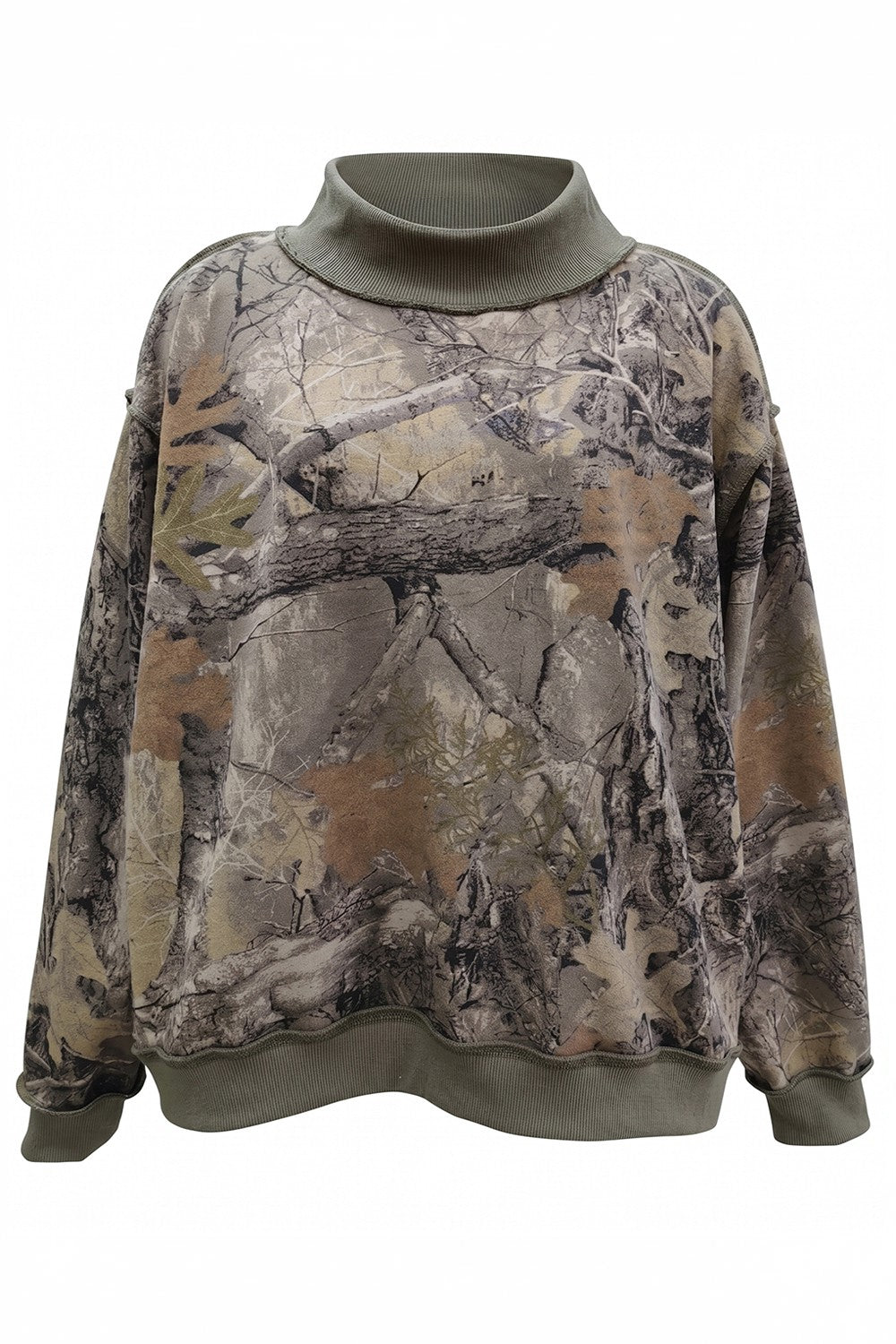 Woodland Shadow Camo Mock Neck Sweatshirt in Camo - product photo 9