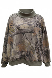 Woodland Shadow Camo Mock Neck Sweatshirt in Camo - product photo 9