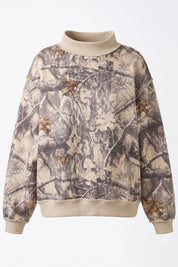 Woodland Shadow Camo Mock Neck Sweatshirt in Taupe Camo - product photo 2