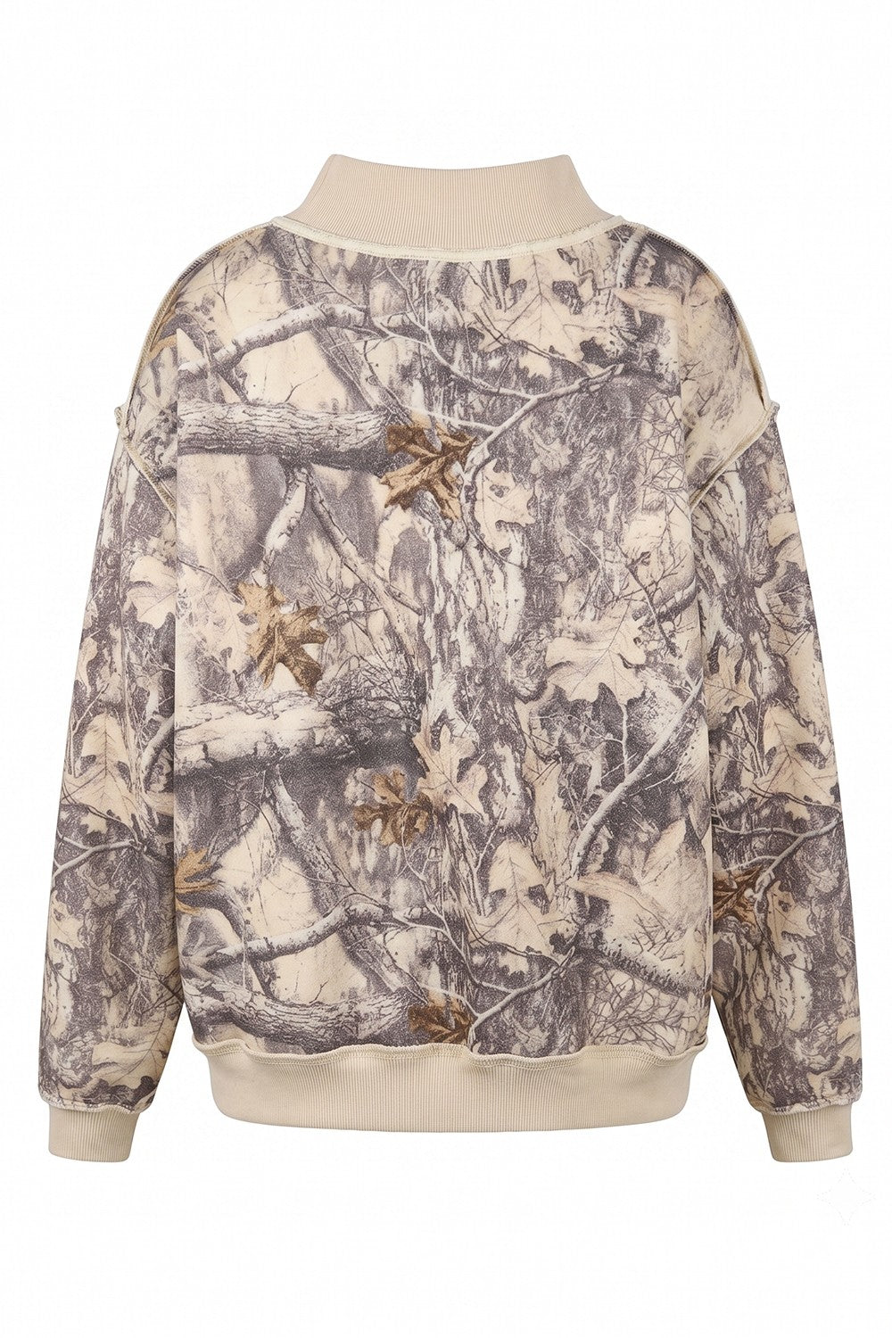 Woodland Shadow Camo Mock Neck Sweatshirt in Taupe Camo - product photo 3