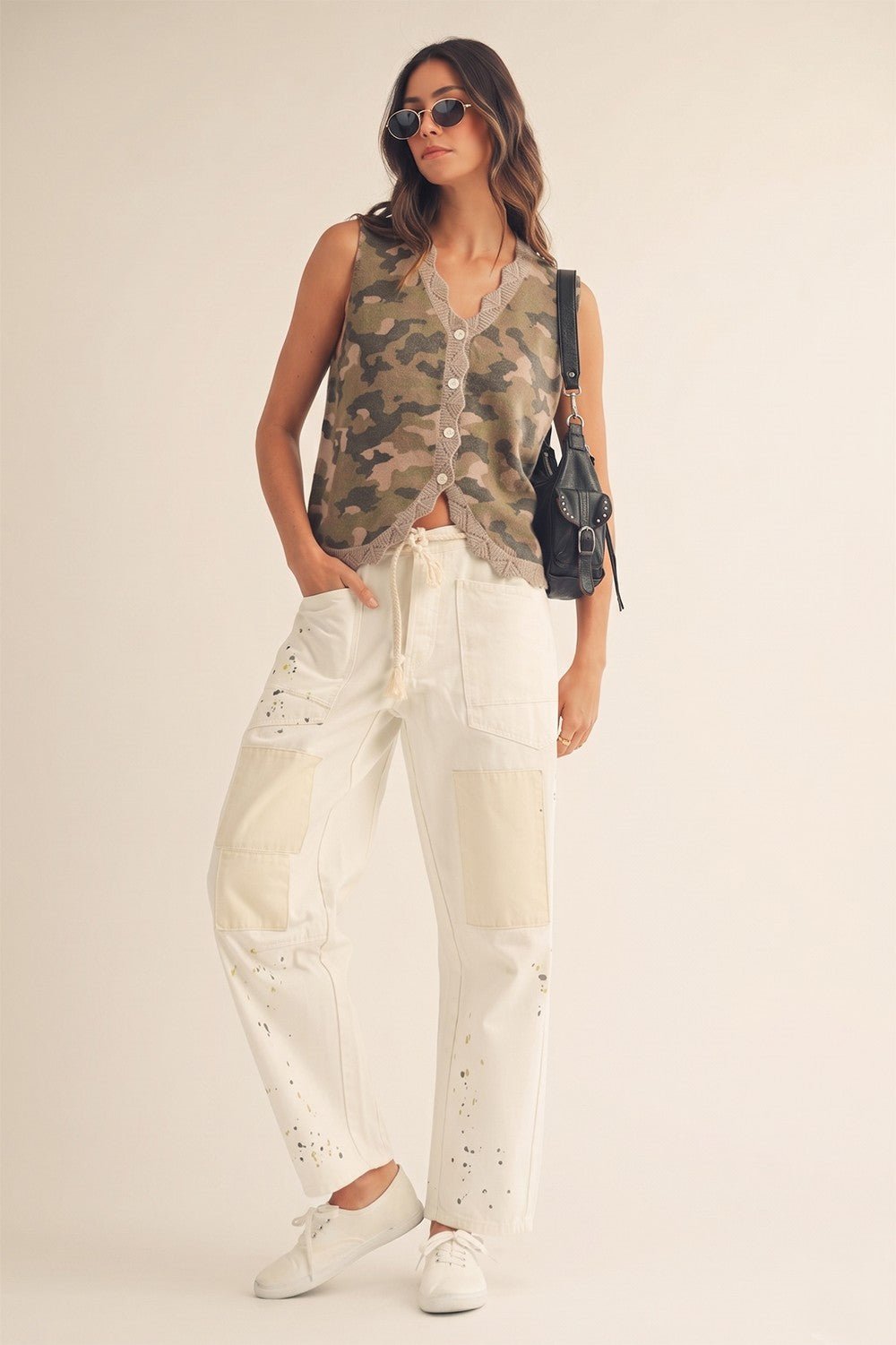 Woodlands Camo Buttoned Knit Vest - Westly