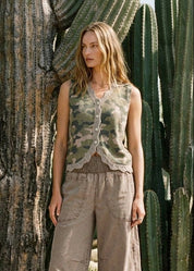 Woodlands Camo Buttoned Knit Vest - Westly
