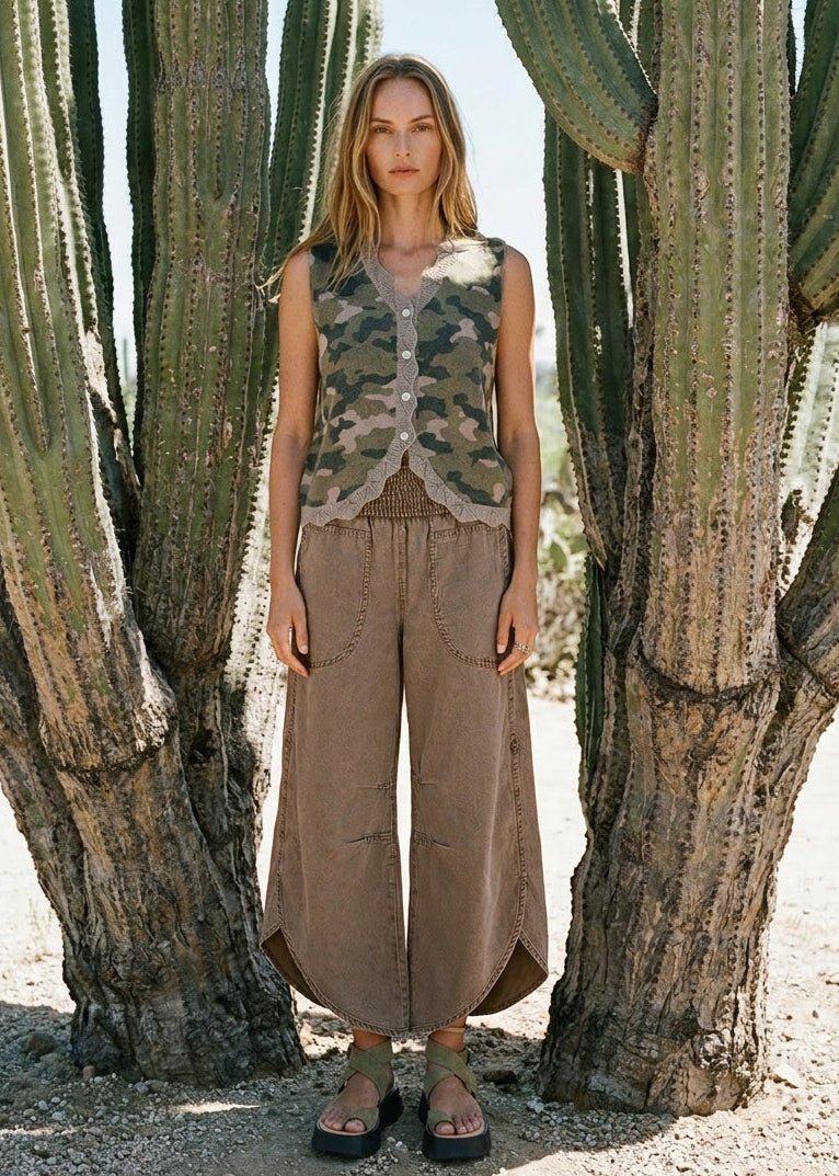 Woodlands Camo Buttoned Knit Vest - Westly