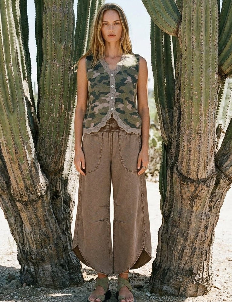 Woodlands Camo Buttoned Knit Vest - Westly