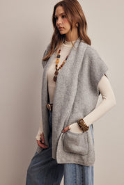 Wrap Story Scarf Knit Vest in Heather Grey, photo 8
