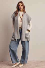 Wrap Story Scarf Knit Vest in Heather Grey, photo 10