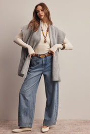 Wrap Story Scarf Knit Vest in Heather Grey, photo 12