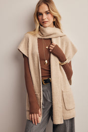 Wrap Story Scarf Knit Vest in Light Beige, photo 3