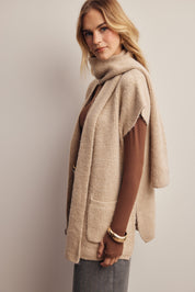 Wrap Story Scarf Knit Vest in Light Beige, photo 6