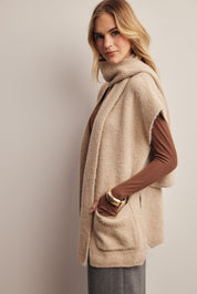 Wrap Story Scarf Knit Vest in Light Beige, photo 7