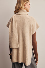Wrap Story Scarf Knit Vest in Light Beige, photo 8