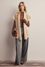 Wrap Story Scarf Knit Vest in Light Beige, photo 9