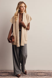 Wrap Story Scarf Knit Vest in Light Beige, photo 10