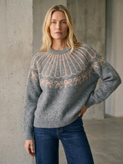 Wrapped Up Bow Fair Isle Sweater - Westly