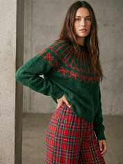 Wrapped Up Bow Fair Isle Sweater - Westly