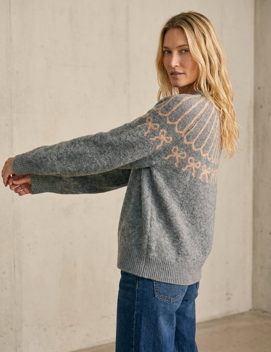 Wrapped Up Bow Fair Isle Sweater - Westly