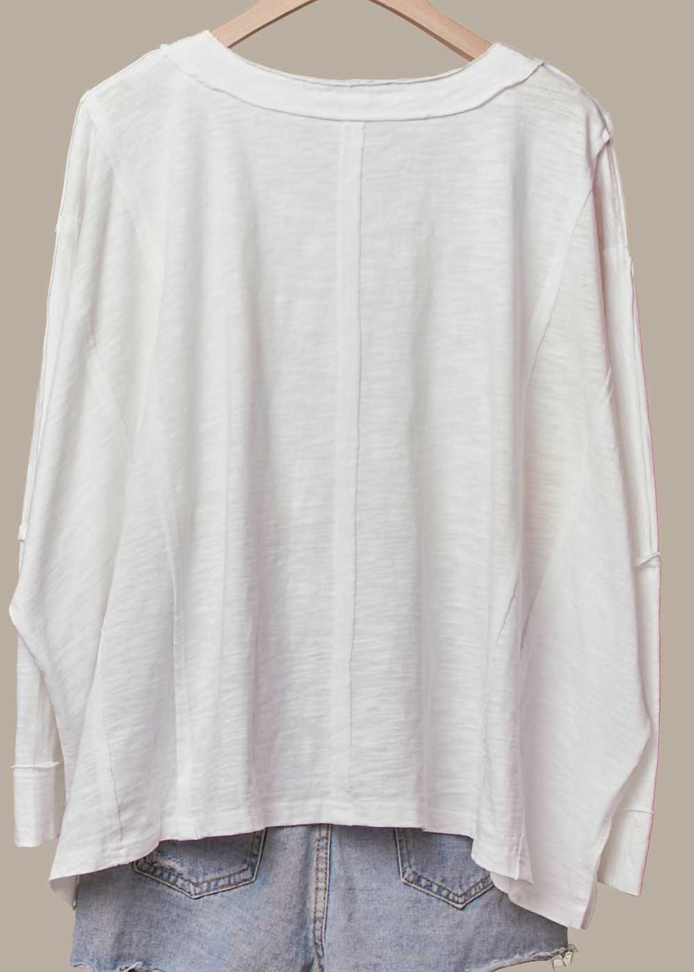 Wren Oversized Top With Crochet Panels - Westly