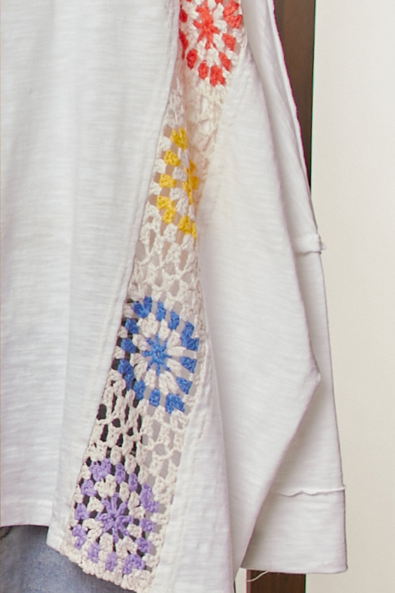 Wren Oversized Top With Crochet Panels - Westly