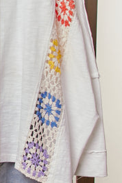 Wren Oversized Top With Crochet Panels - Westly