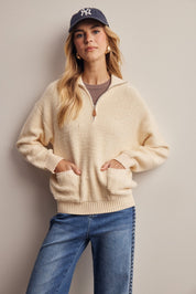 Yearbook Textured Quarter-Zip Sweater - Westly