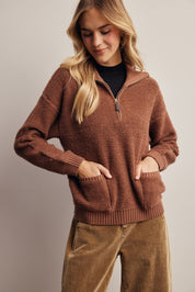 Yearbook Textured Quarter-Zip Sweater - Westly