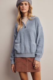 Yearbook Textured Quarter-Zip Sweater - Westly