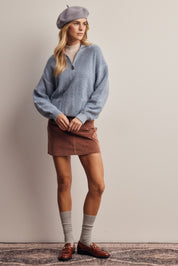 Yearbook Textured Quarter-Zip Sweater - Westly