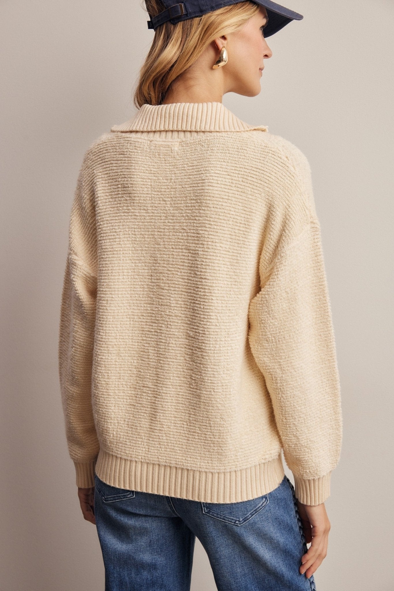 Yearbook Textured Quarter-Zip Sweater - Westly